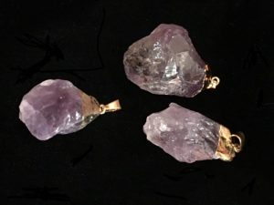 Crystal Pendant Amethyst, charged pendant